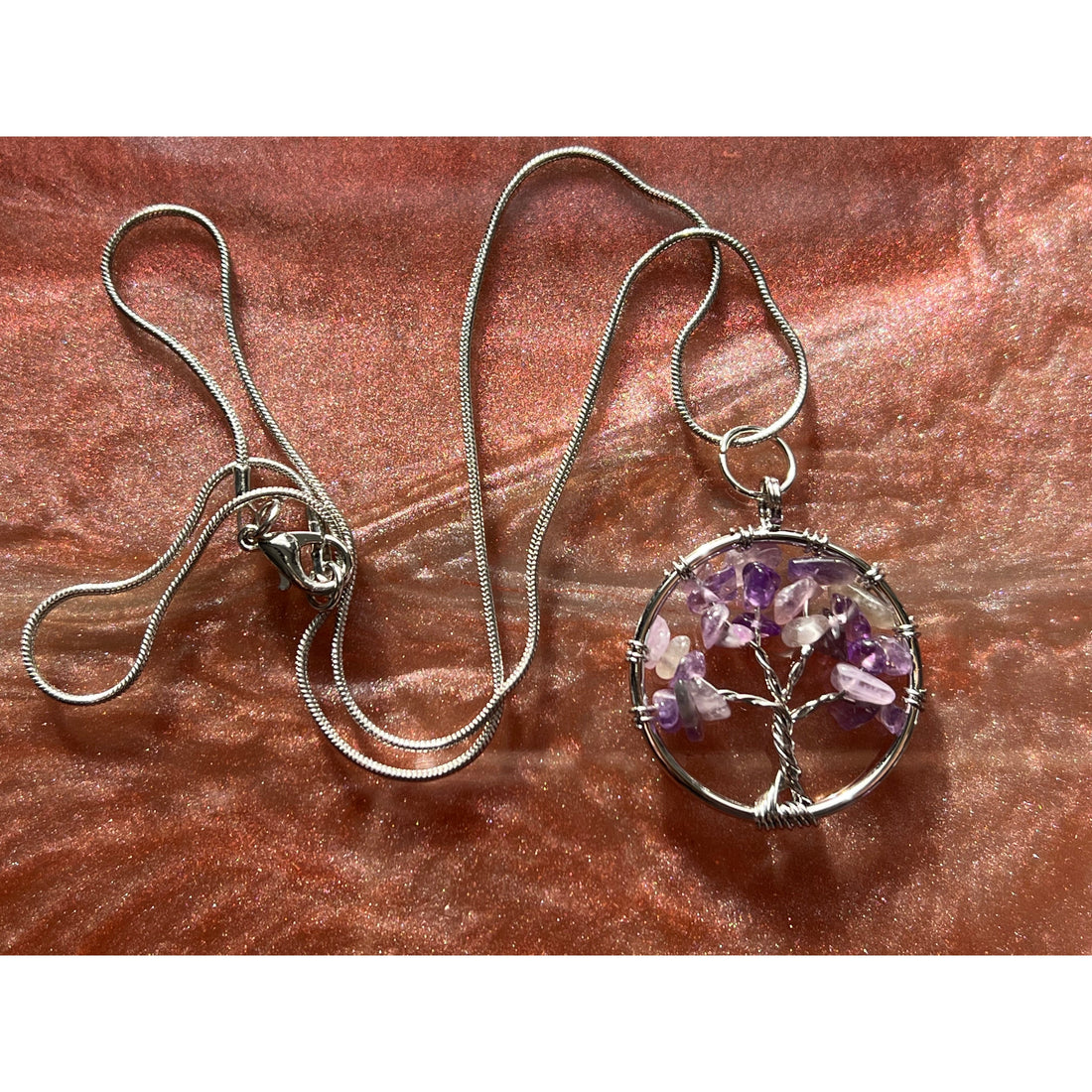 Amethyst Wire-Wrapped Tree of Life Pendant-Handmade Naturals Inc