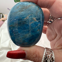 Blue Apatite Palm Stone - AA Grade-Handmade Naturals Inc