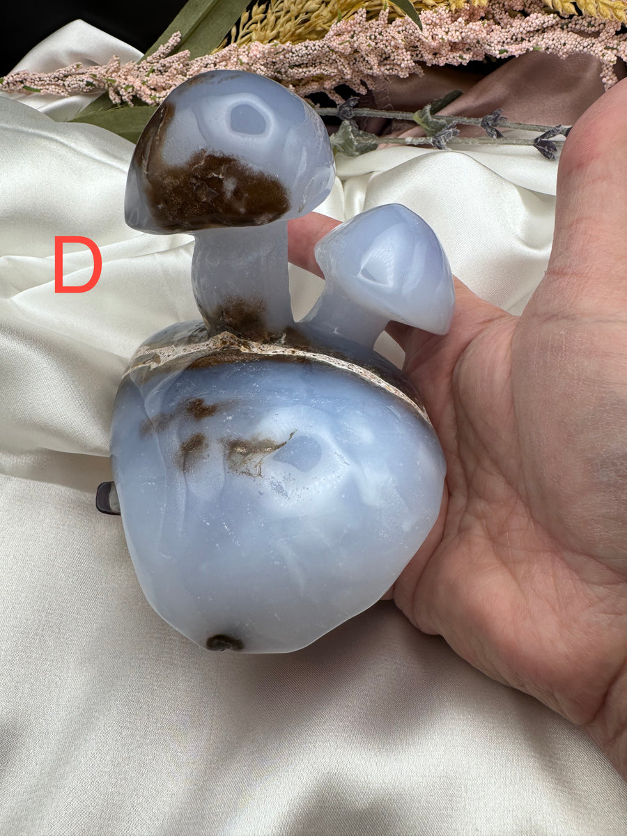 Chalcedony Double & Triple Mushrooms-Handmade Naturals Inc