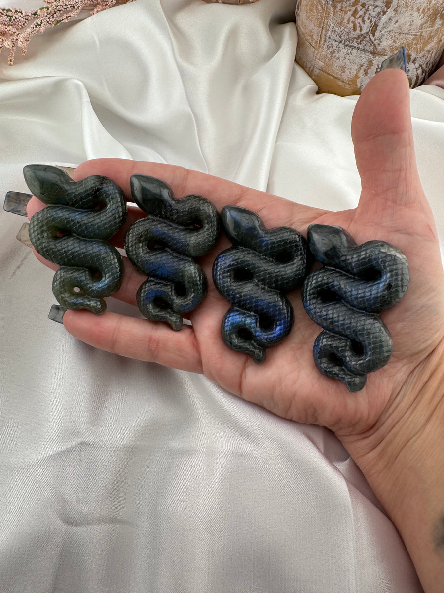 Labradorite Snake Carving-Handmade Naturals Inc