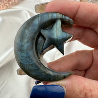 Labradorite Star and Moon Carving-Handmade Naturals Inc