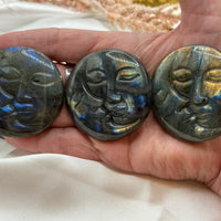Labradorite Sun and Moon Carving-Handmade Naturals Inc