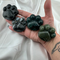 Moss Agate Cat Paw Carving-Handmade Naturals Inc