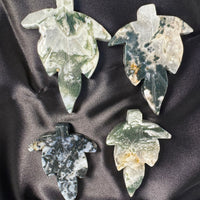Moss Agate Maple Leaf-Handmade Naturals Inc