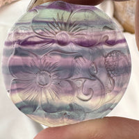 Rainbow Fluorite Flower Carving-Handmade Naturals Inc