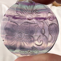Rainbow Fluorite Flower Carving-Handmade Naturals Inc
