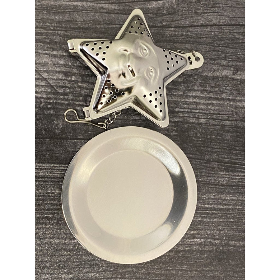Star Shaped Tea Strainer with Drip Plate-Handmade Naturals Inc