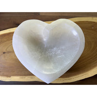 Satin Spar Heart Dish-Handmade Naturals Inc